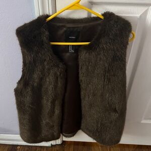 Forever 21 Dark Brown Faux Fur Vest